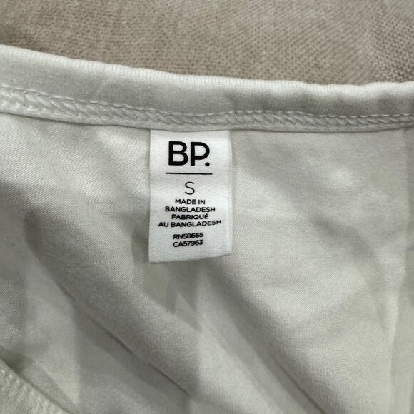 BP Cropped Long Sleeve Top - White - Small - Picture 3 of 3